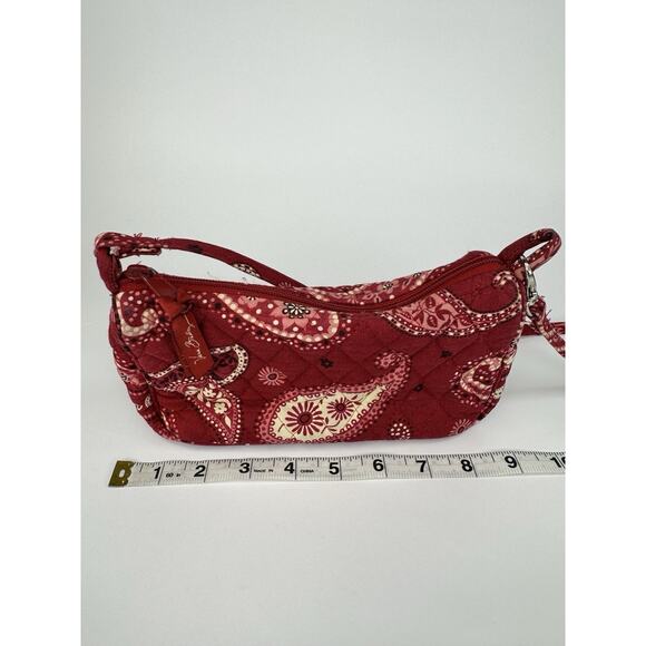 VTG Vera Bradley Mesa Red Quilted Cotton Small Crossbody Purse Paisley Bandanna - Picture 4 of 9